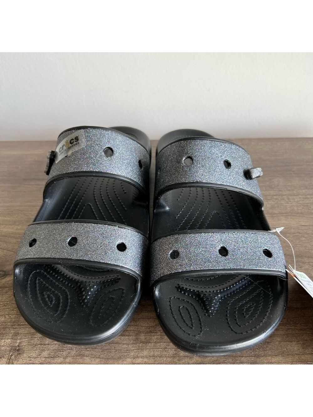 Crocs NEW Men’s Iconic Comfort 2 Strap Glitter II Sandal Size 11 #B1818 - Picture 2 of 9